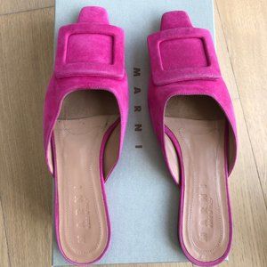 Marni Sabot Suede Mules - Size 36